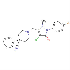 897667-32-2  4-Piperidinecarbonitrile,1-[[4-chloro-1-(4-fluorophenyl)-2,5-dihydro-2-methyl-5-oxo-1H-pyrazol-3-yl]methyl]-4-phenyl-