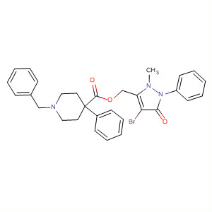 897669-42-0  4-Piperidinecarboxylic acid, 4-phenyl-1-(phenylmethyl)-,(4-bromo-2,5-dihydro-2-methyl-5-oxo-1-phenyl-1H-pyrazol-3-yl)methylester 897669-42-0  4-Piperidinecarboxylic acid, 4-phenyl-1-(phenylmethyl)-,(4-bromo-2,5-dihydro-2-methyl-5-oxo-1-phenyl-1H-pyrazol-3-yl)methylester