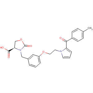 897939-59-2  4-Oxazolidinecarboxylic acid,3-[[3-[2-[2-(4-methylbenzoyl)-1H-pyrrol-1-yl]ethoxy]phenyl]methyl]-2-oxo-, (4R)-