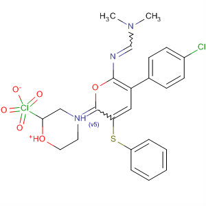 89805-46-9  Morpholinium,4-[5-(4-chlorophenyl)-6-[[(dimethylamino)methylene]amino]-3-phenyl-2H-thiopyran-2-ylidene]-, perchlorate