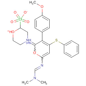 89805-50-5  Morpholinium,4-[6-[[(dimethylamino)methylene]amino]-3-(4-methoxyphenyl)-5-phenyl-2H-thiopyran-2-ylidene]-, perchlorate