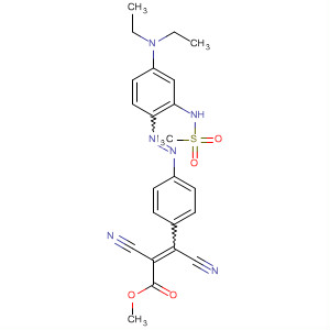 89904-33-6  2-Propenoic acid,2,3-dicyano-3-[4-[[4-(diethylamino)-2-[(methylsulfonyl)amino]phenyl]azo]phenyl]-, methyl ester