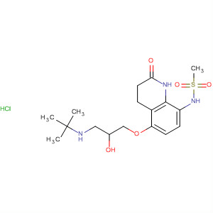 89970-44-5  Methanesulfonamide,N-[5-[3-[(1,1-dimethylethyl)amino]-2-hydroxypropoxy]-1,2,3,4-tetrahydro-2-oxo-8-quinolinyl]-, monohydrochloride