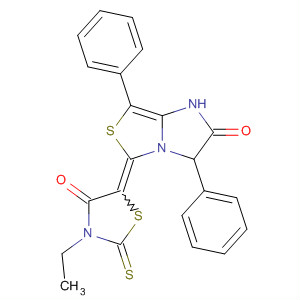 89550-76-5  1H,5H-Imidazo[1,2-c]thiazol-2(3H)-one,5-(3-ethyl-4-oxo-2-thioxo-5-thiazolidinylidene)-3,7-diphenyl-