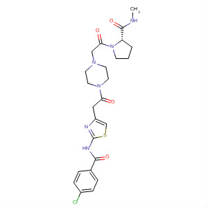 895571-40-1  2-Pyrrolidinecarboxamide,1-[[4-[[2-[(4-chlorobenzoyl)amino]-4-thiazolyl]acetyl]-1-piperazinyl]acetyl]-N-methyl-, (2S)-