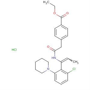 89605-52-7  Benzoic acid,4-[2-[[1-[2-chloro-6-(1-piperidinyl)phenyl]-1-propenyl]amino]-2-oxoethyl]-, ethyl ester, monohydrochloride
