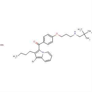 89623-45-0  Methanone,(1-bromo-2-butyl-3-indolizinyl)[4-[3-[(2,2-dimethylpropyl)amino]propoxy]phenyl]-, hydrobromide