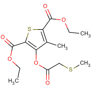 89628-81-9  2,5-Thiophenedicarboxylic acid, 3-methyl-4-[[(methylthio)acetyl]oxy]-,diethyl ester