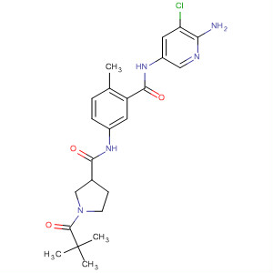 896444-87-4  3-Pyrrolidinecarboxamide,N-[3-[[(6-amino-5-chloro-3-pyridinyl)amino]carbonyl]-4-methylphenyl]-1-(2,2-dimethyl-1-oxopropyl)-