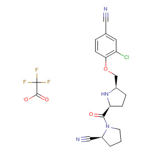 896733-71-4  2-Pyrrolidinecarbonitrile,1-[[(2S,5R)-5-[(2-chloro-4-cyanophenoxy)methyl]-2-pyrrolidinyl]carbonyl]-, (2S)-, mono(trifluoroacetate)