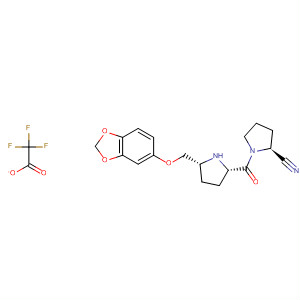 896733-76-9  2-Pyrrolidinecarbonitrile,1-[[(2S,5R)-5-[(1,3-benzodioxol-5-yloxy)methyl]-2-pyrrolidinyl]carbonyl]-,(2S)-, mono(trifluoroacetate)