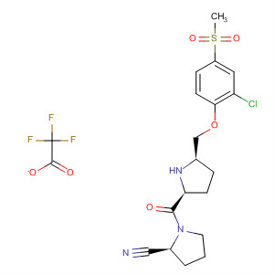 896733-93-0  2-Pyrrolidinecarbonitrile,1-[[(2S,5R)-5-[[2-chloro-4-(methylsulfonyl)phenoxy]methyl]-2-pyrrolidinyl]carbonyl]-, (2S)-, mono(trifluoroacetate)