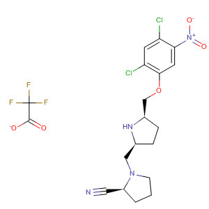 896733-97-4  2-Pyrrolidinecarbonitrile,1-[[(2S,5R)-5-[(2,4-dichloro-5-nitrophenoxy)methyl]-2-pyrrolidinyl]carbonyl]-, (2S)-, mono(trifluoroacetate)