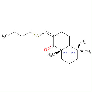 89708-57-6  1(2H)-Naphthalenone,2-[(butylthio)methylene]octahydro-5,5,8a-trimethyl-, trans-