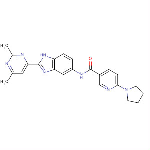 897399-03-0  3-Pyridinecarboxamide,N-[2-(2,6-dimethyl-4-pyrimidinyl)-1H-benzimidazol-5-yl]-6-(1-pyrrolidinyl)-