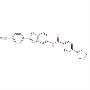 897399-23-4  3-Pyridinecarboxamide,N-[2-(5-cyano-2-pyridinyl)-1H-benzimidazol-5-yl]-6-(1-pyrrolidinyl)-