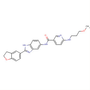 897399-29-0  3-Pyridinecarboxamide,N-[2-(2,3-dihydro-5-benzofuranyl)-1H-benzimidazol-5-yl]-6-[(2-methoxyethyl)methylamino]-
