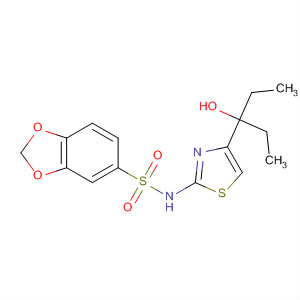 892950-87-7  1,3-Benzodioxole-5-sulfonamide,N-[4-(1-ethyl-1-hydroxypropyl)-2-thiazolyl]-
