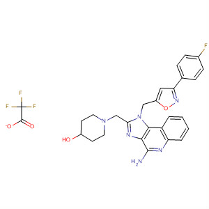 893405-86-2  4-Piperidinol,1-[[4-amino-1-[[3-(4-fluorophenyl)-5-isoxazolyl]methyl]-1H-imidazo[4,5-c]quinolin-2-yl]methyl]-, trifluoroacetate (salt)