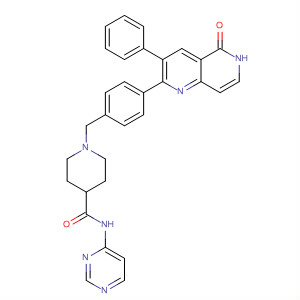 893422-70-3  4-Piperidinecarboxamide,1-[[4-(5,6-dihydro-5-oxo-3-phenyl-1,6-naphthyridin-2-yl)phenyl]methyl]-N-4-pyrimidinyl-