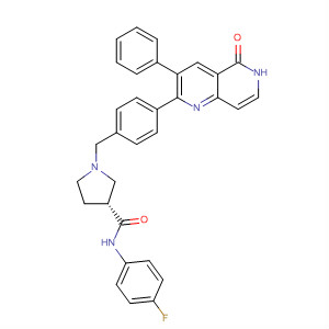 893422-84-9  3-Pyrrolidinecarboxamide,1-[[4-(5,6-dihydro-5-oxo-3-phenyl-1,6-naphthyridin-2-yl)phenyl]methyl]-N-(4-fluorophenyl)-, (3R)-