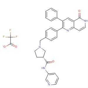 893423-36-4  3-Pyrrolidinecarboxamide,1-[[4-(5,6-dihydro-5-oxo-3-phenyl-1,6-naphthyridin-2-yl)phenyl]methyl]-N-3-pyridinyl-, (3R)-, trifluoroacetate