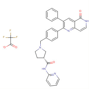 893423-37-5  3-Pyrrolidinecarboxamide,1-[[4-(5,6-dihydro-5-oxo-3-phenyl-1,6-naphthyridin-2-yl)phenyl]methyl]-N-2-pyridinyl-, (3R)-, trifluoroacetate
