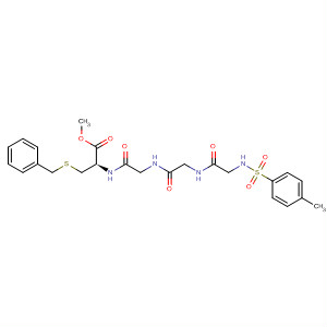 89385-02-4  L-Cysteine,N-[N-[N-[N-[(4-methylphenyl)sulfonyl]glycyl]glycyl]glycyl]-S-(phenylmethyl)-, methyl ester