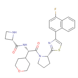 894790-24-0  2-Azetidinecarboxamide,N-[(1S)-2-[(2S)-2-[4-(4-fluoro-1-naphthalenyl)-2-thiazolyl]-1-pyrrolidinyl]-2-oxo-1-(tetrahydro-2H-pyran-4-yl)ethyl]-, (2S)-