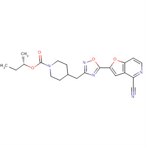 895125-95-8  1-Piperidinecarboxylic acid,4-[[5-(4-cyanofuro[3,2-c]pyridin-2-yl)-1,2,4-oxadiazol-3-yl]methyl]-,(1S)-1-methylpropyl ester