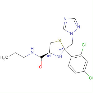 89082-23-5  4-Thiazolidinecarboxamide,2-(2,4-dichlorophenyl)-N-propyl-2-(1H-1,2,4-triazol-1-ylmethyl)-, cis-