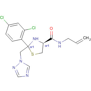 89082-24-6  4-Thiazolidinecarboxamide,2-(2,4-dichlorophenyl)-N-2-propenyl-2-(1H-1,2,4-triazol-1-ylmethyl)-,cis-