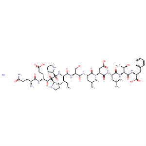89090-86-8  L-Phenylalanine,N-[N-[N-[N-[N-[N-[N-[1-[1-(N-L-glutaminyl-L-a-glutamyl)-L-prolyl]-L-prolyl]-L-isoleucyl]-L-seryl]-L-leucyl]-L-a-aspartyl]-L-leucyl]-L-threonyl]-,monosodium salt