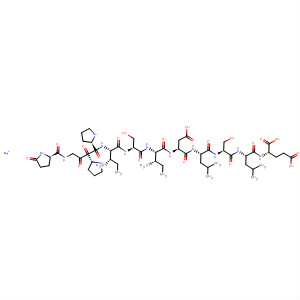 89090-87-9  L-Glutamic acid,N-[N-[N-[N-[N-[N-[N-[N-[1-[1-[N-(5-oxo-L-prolyl)glycyl]-L-prolyl]-L-prolyl]-L-isoleucyl]-L-seryl]-L-isoleucyl]-L-a-aspartyl]-L-leucyl]-L-seryl]-L-leucyl]-,monosodium salt