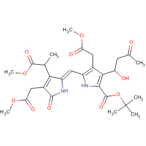 89198-49-2  1H-Pyrrole-3-propanoic acid,2-[[5-[(1,1-dimethylethoxy)carbonyl]-3-(2-methoxy-2-oxoethyl)-4-(3-methoxy-3-oxopropyl)-1H-pyrrol-2-yl]methylene]-2,5-dihydro-4-(2-methoxy-2-oxoethyl)-5-oxo-, methyl ester, (Z)-