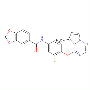 888717-16-6  1,3-Benzodioxole-5-carboxamide,N-[3-fluoro-4-[(5-methylpyrrolo[2,1-f][1,2,4]triazin-4-yl)oxy]phenyl]-