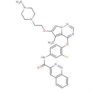 888717-39-3  2-Quinoxalinecarboxamide,N-[3-fluoro-4-[[5-methyl-6-[2-(4-methyl-1-piperazinyl)ethoxy]pyrrolo[2,1-f][1,2,4]triazin-4-yl]oxy]phenyl]-