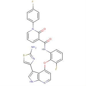 888719-24-2  3-Pyridinecarboxamide,N-[4-[[3-(2-amino-4-thiazolyl)-1H-pyrrolo[2,3-b]pyridin-4-yl]oxy]-3-fluorophenyl]-1-(4-fluorophenyl)-1,2-dihydro-2-oxo-