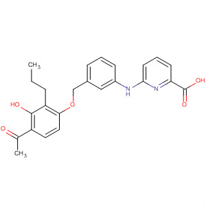 888967-08-6  2-Pyridinecarboxylic acid,6-[[3-[(4-acetyl-3-hydroxy-2-propylphenoxy)methyl]phenyl]amino]-