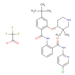 889118-29-0  Benzamide,N-[2-[[(5-chloro-2-pyridinyl)amino]carbonyl]phenyl]-4-(1,1-dimethylethyl)-2-[[(4R)-3,3-dimethyl-4-piperidinyl]oxy]-, mono(trifluoroacetate)