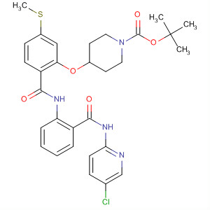889118-43-8  1-Piperidinecarboxylic acid,4-[2-[[[2-[[(5-chloro-2-pyridinyl)amino]carbonyl]phenyl]amino]carbonyl]-5-(methylthio)phenoxy]-, 1,1-dimethylethyl ester