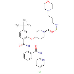 889120-43-8  Benzamide,N-[2-[[(5-chloro-2-pyridinyl)amino]carbonyl]phenyl]-4-(1,1-dimethylethyl)-2-[[1-[[[3-(4-morpholinyl)propyl]amino]thioxomethyl]-4-piperidinyl]oxy]-