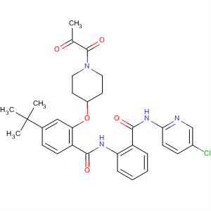 889120-52-9  Benzamide,N-[2-[[(5-chloro-2-pyridinyl)amino]carbonyl]phenyl]-4-(1,1-dimethylethyl)-2-[[1-(1,2-dioxopropyl)-4-piperidinyl]oxy]-