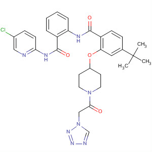 889120-59-6  Benzamide,N-[2-[[(5-chloro-2-pyridinyl)amino]carbonyl]phenyl]-4-(1,1-dimethylethyl)-2-[[1-(1H-tetrazol-1-ylacetyl)-4-piperidinyl]oxy]-