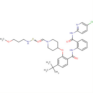 889120-60-9  Benzamide,N-[2-[[(5-chloro-2-pyridinyl)amino]carbonyl]phenyl]-4-(1,1-dimethylethyl)-2-[[1-[[(3-methoxypropyl)amino]thioxomethyl]-4-piperidinyl]oxy]-