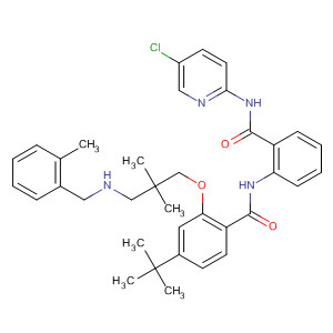 889120-79-0  Benzamide,N-[2-[[(5-chloro-2-pyridinyl)amino]carbonyl]phenyl]-4-(1,1-dimethylethyl)-2-[2,2-dimethyl-3-[[(2-methylphenyl)methyl]amino]propoxy]-