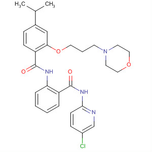 889120-83-6  Benzamide,N-[2-[[(5-chloro-2-pyridinyl)amino]carbonyl]phenyl]-4-(1-methylethyl)-2-[3-(4-morpholinyl)propoxy]-