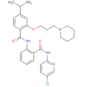 889120-85-8  Benzamide,N-[2-[[(5-chloro-2-pyridinyl)amino]carbonyl]phenyl]-4-(1-methylethyl)-2-[3-(1-piperidinyl)propoxy]-