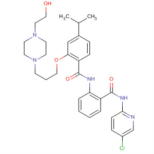889121-16-8  Benzamide,N-[2-[[(5-chloro-2-pyridinyl)amino]carbonyl]phenyl]-2-[3-[4-(2-hydroxyethyl)-1-piperazinyl]propoxy]-4-(1-methylethyl)-