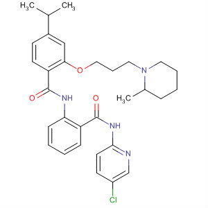 889121-18-0  Benzamide,N-[2-[[(5-chloro-2-pyridinyl)amino]carbonyl]phenyl]-4-(1-methylethyl)-2-[3-(2-methyl-1-piperidinyl)propoxy]-